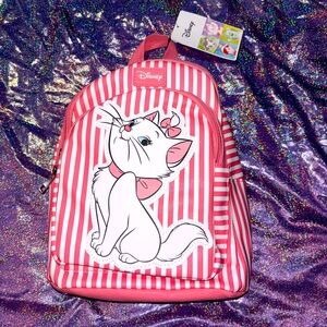 Kids Disney Marie Aristocats Pink Striped Mini Backpack